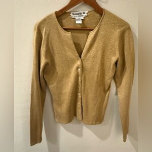 Joseph A Shimmering Gold Cardigan